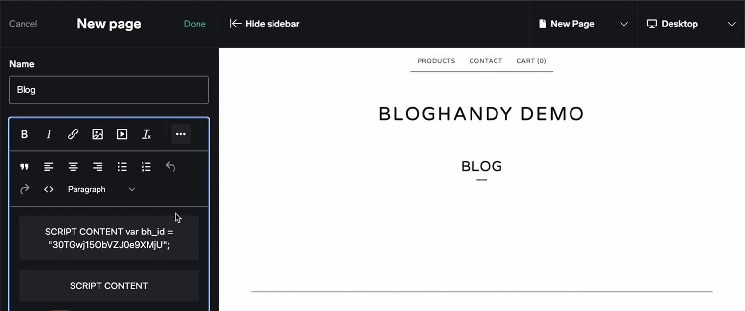 #8 bloghandy codes are added on bigcartel