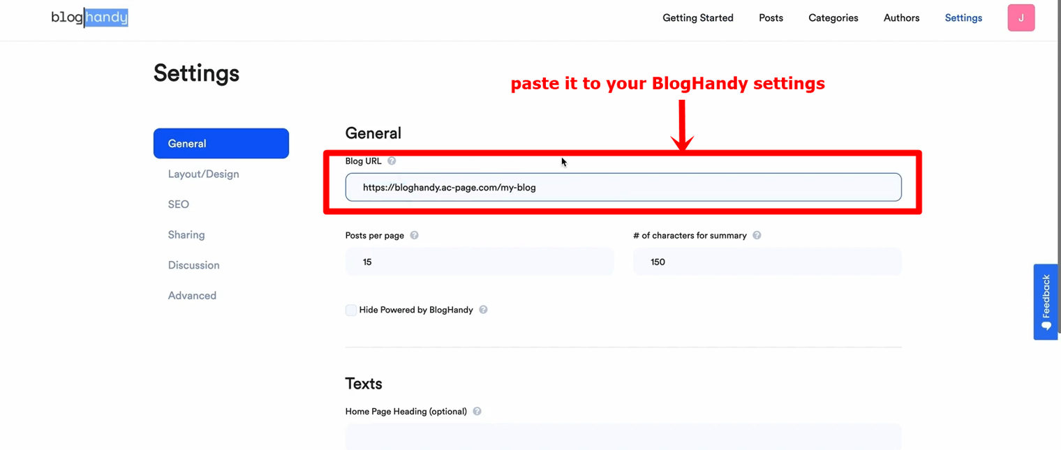 15 paste it to your bloghandy settings