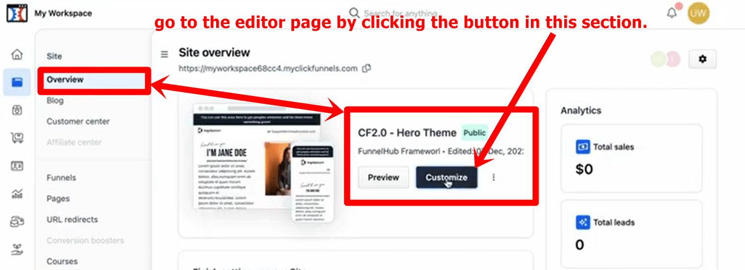 #8 go to the overview to click the editor page
