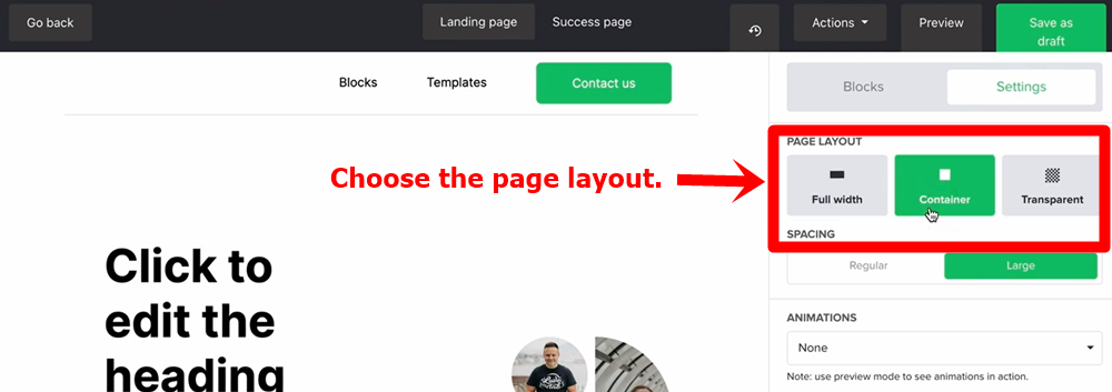 5 - choose the page layout