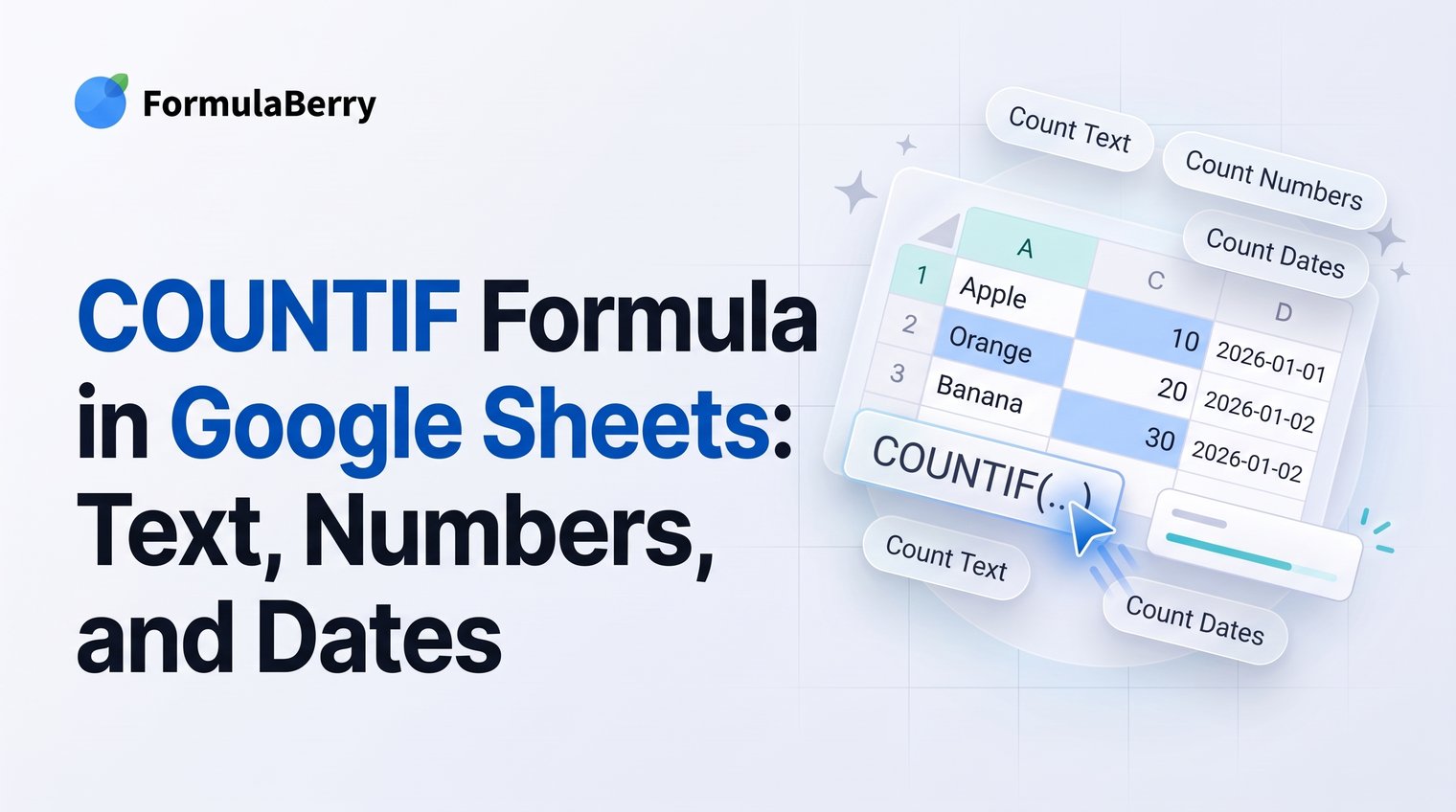 COUNTIF Formula in Google Sheets: Text, Numbers, and Dates