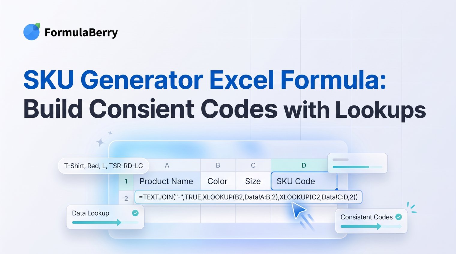 SKU Generator Excel Formula: Build Consistent Codes with Lookups