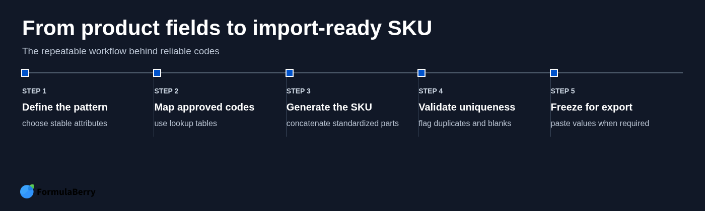 From product fields to import-ready SKU