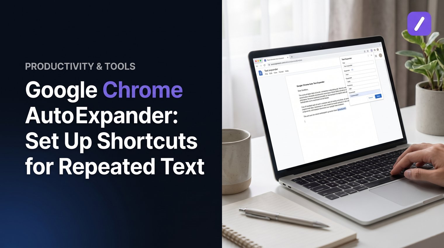 Google Chrome Auto Text Expander: Set Up Shortcuts for Repeated Text