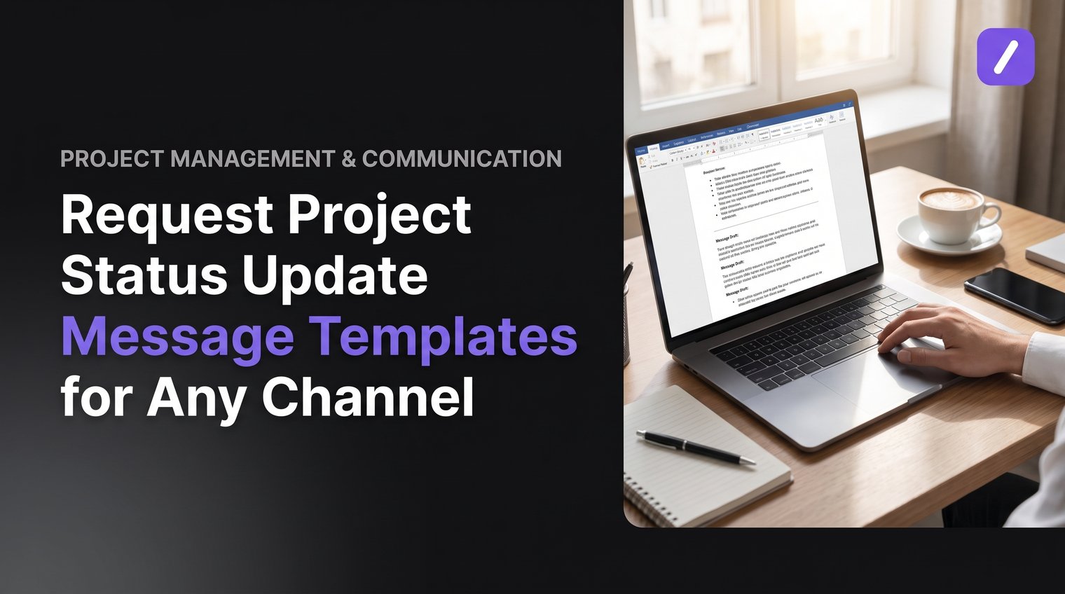 Request Project Status Update Message Templates for Any Channel