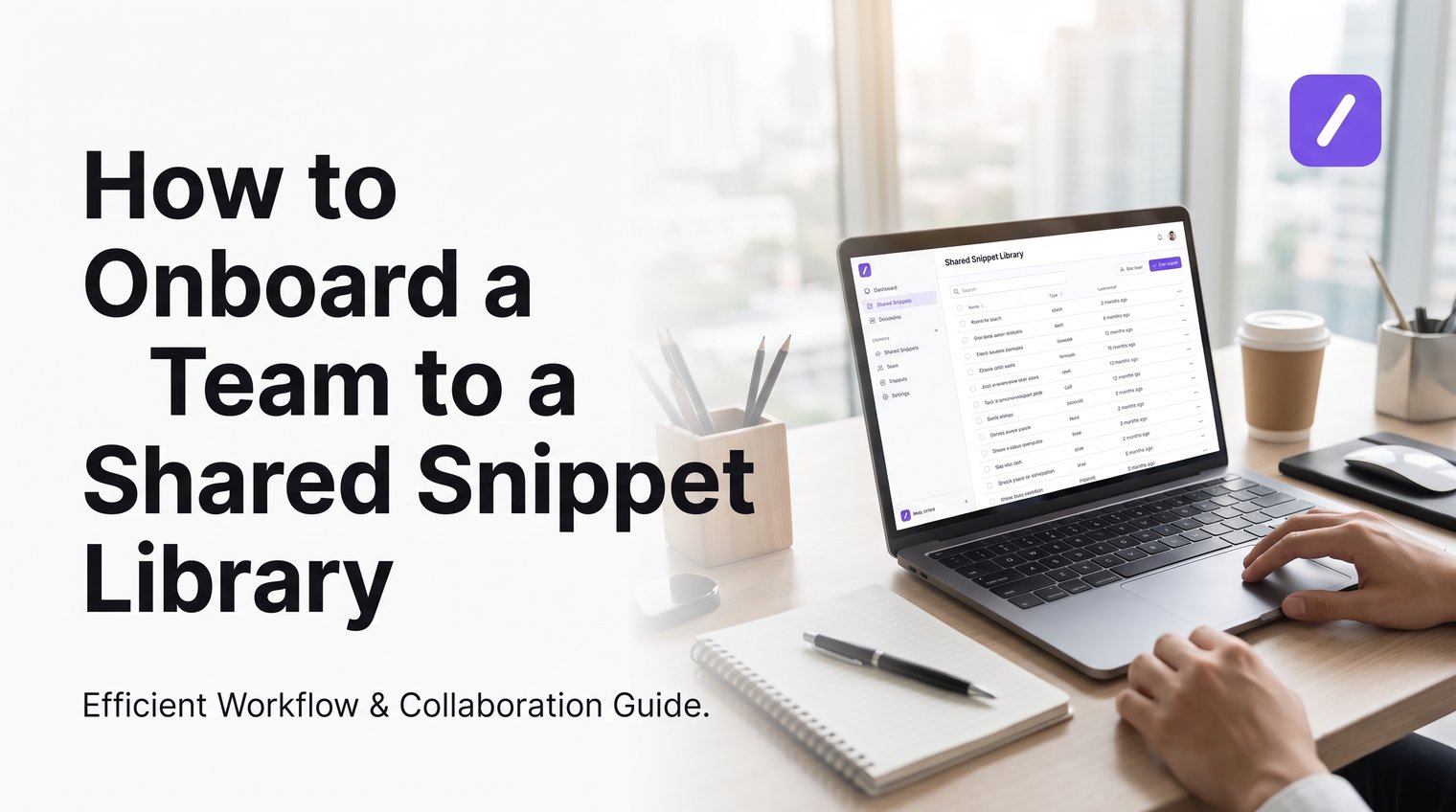 How to Onboard a Team to a Shared Snippet Library