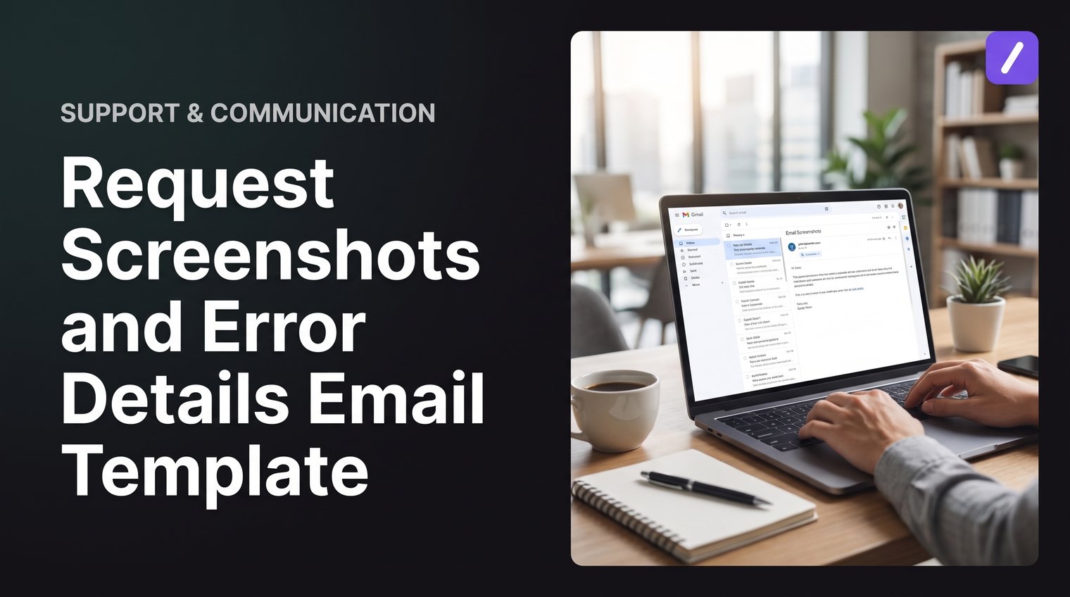 Request Screenshots and Error Details Email Template