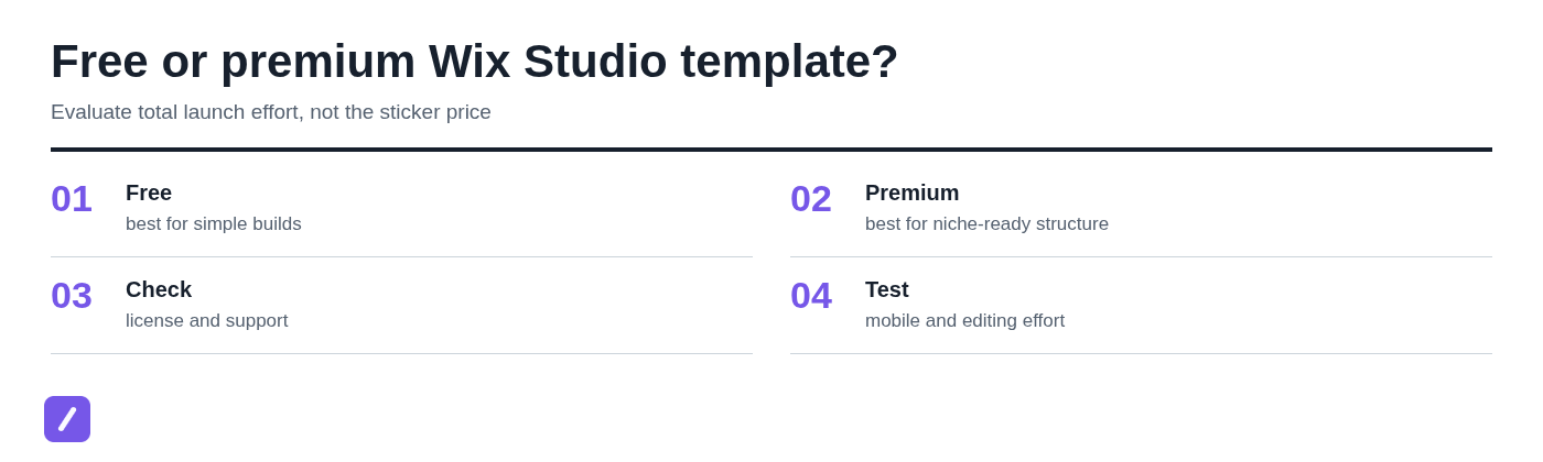 Free or premium Wix Studio template?