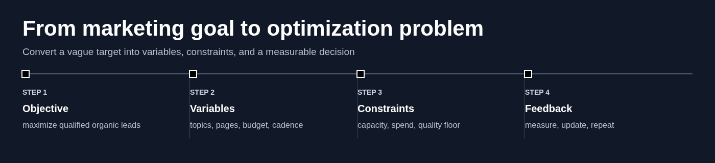 From marketing goal to optimization problem