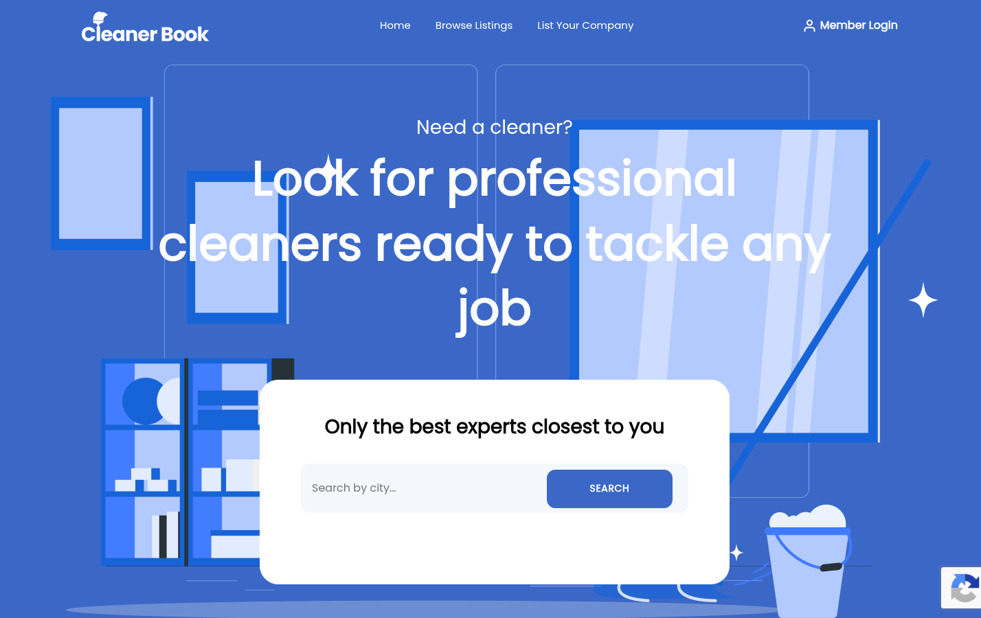 Cleanerbook: City-based cleaner search or directory flow and visible provider contact details