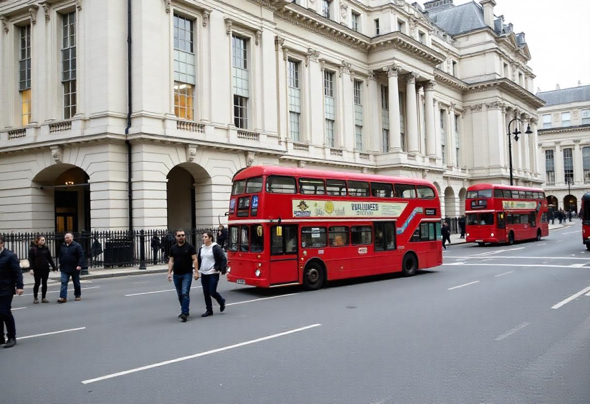 Skyline of London with hotel pinpoints for affordable rooms