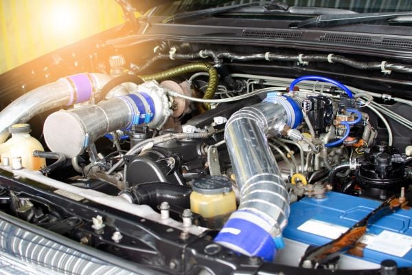 Car engine parts ready for courier collection