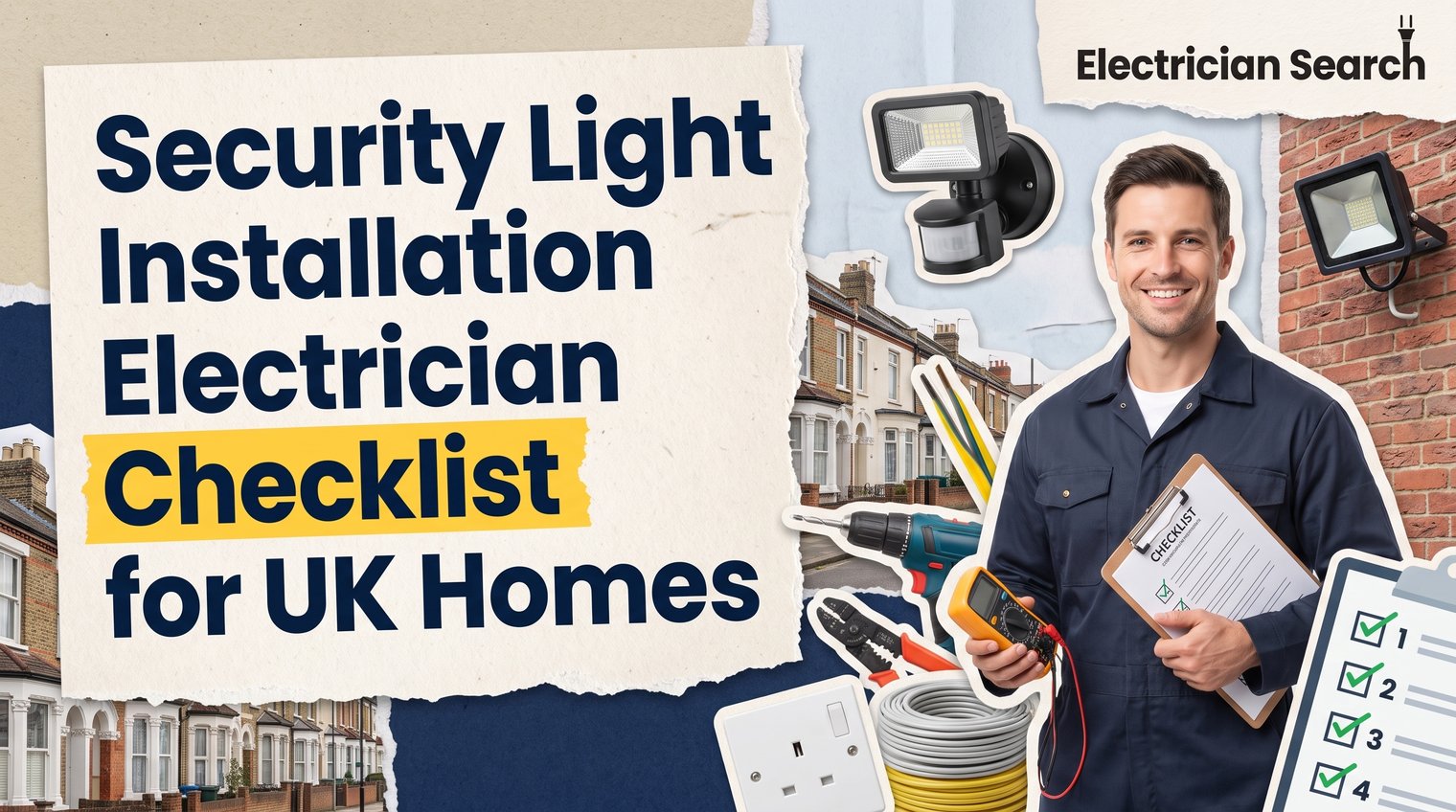 Security Light Installation Electrician Checklist for UK Homes