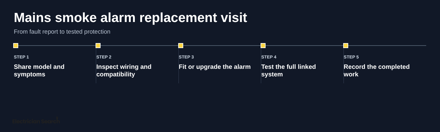Mains smoke alarm replacement visit